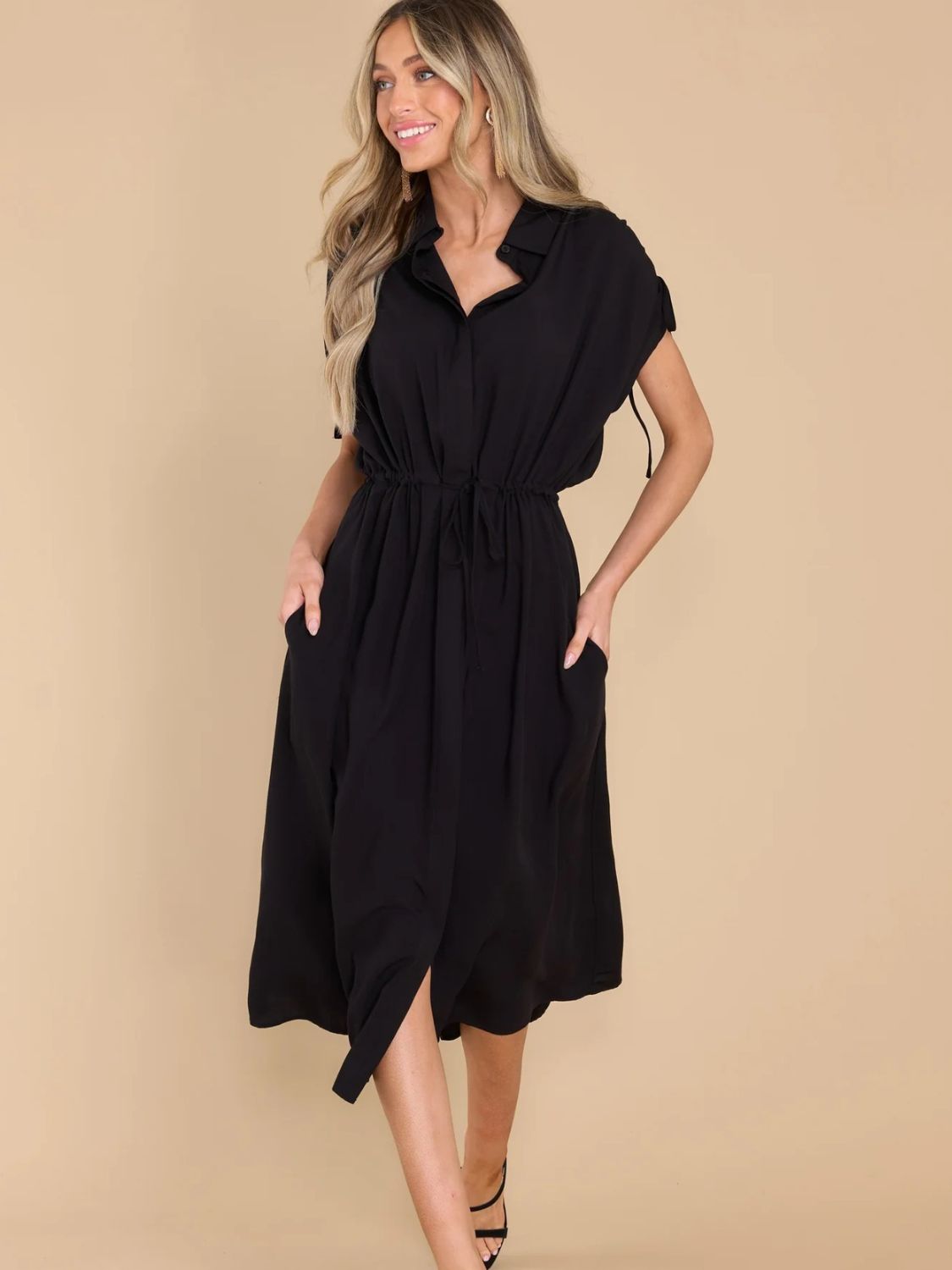 Drawstring Midi Dress