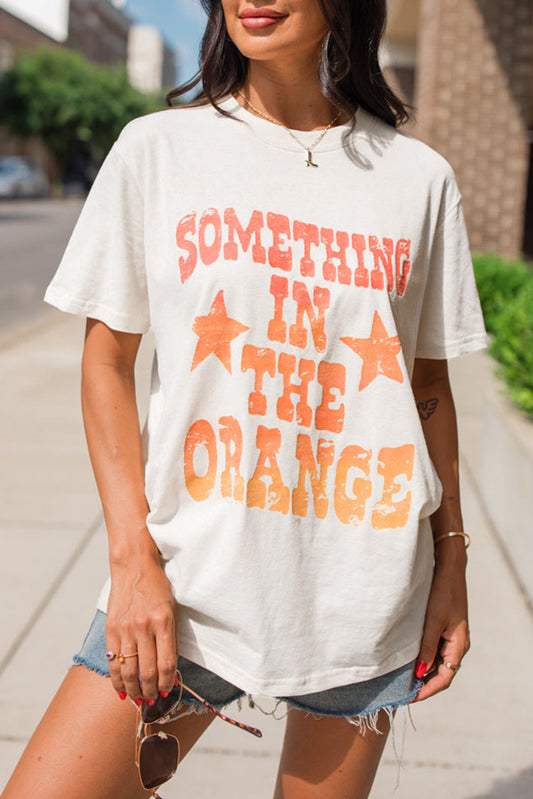 SOMETHING IN THE ORANGE Graphic Crew Neck T Shirt