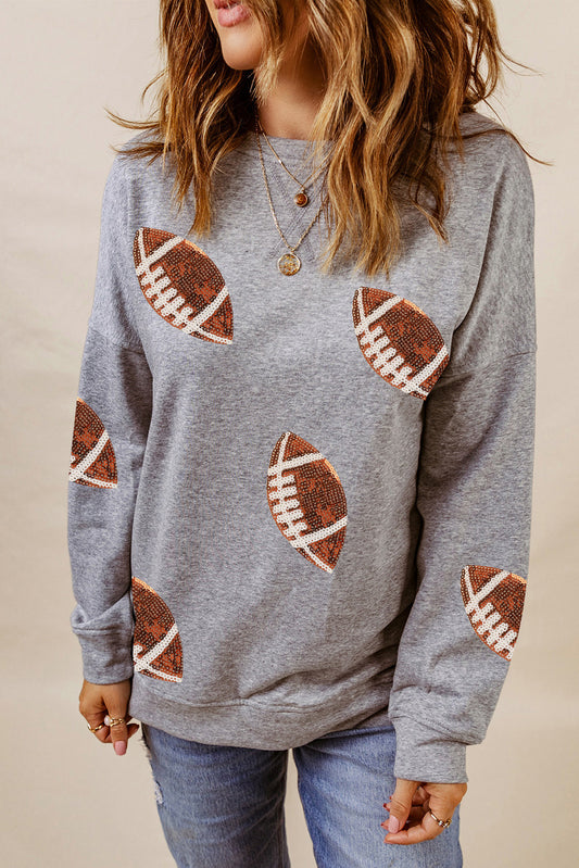 Sequin Football Sweatshirt