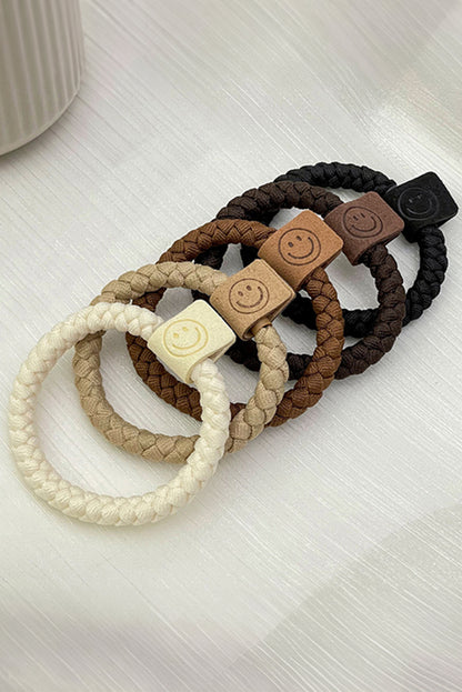 Chestnut 5Pcs Smile Face Decor Braided Hairband