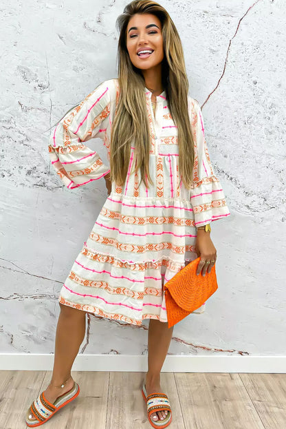 Bohemian Ruffle Mini Dress