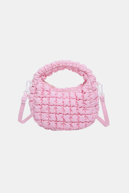 Quilted Puffy Removable Strap Crossbody Bag