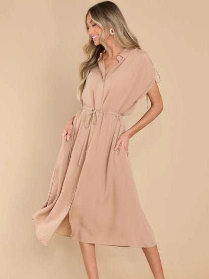 Drawstring Midi Dress