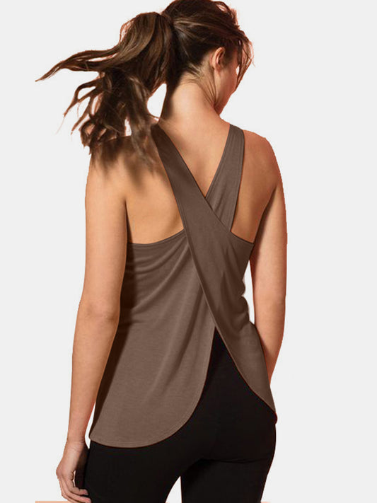 Crisscross Scoop Neck Active Tank - 5 color options