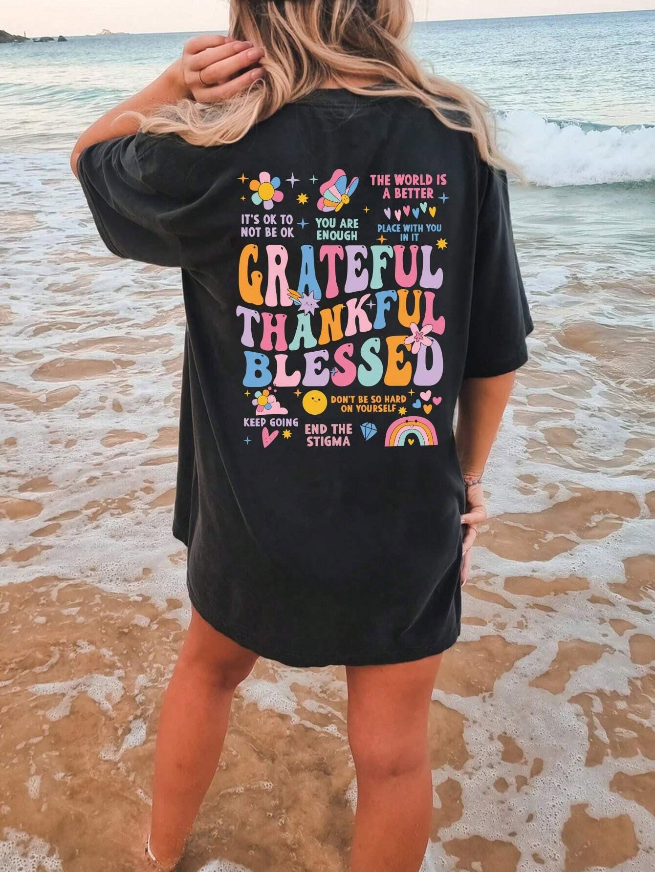 Grateful Thankful Graphic T Shirt