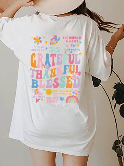 Grateful Thankful Graphic T Shirt