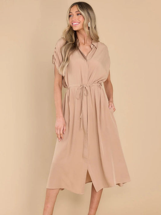 Drawstring Midi Dress