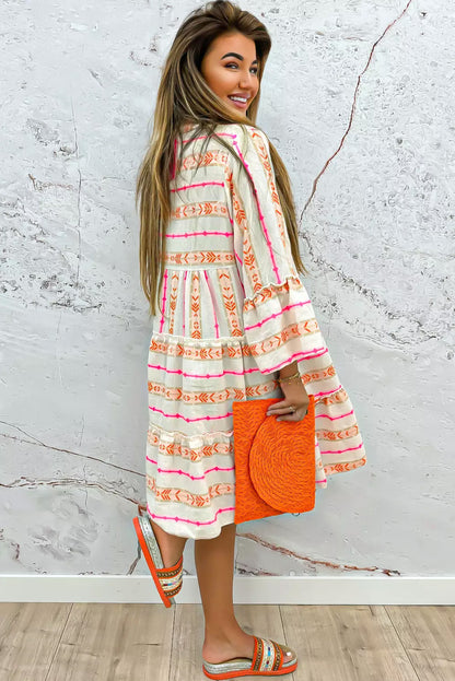 Bohemian Ruffle Mini Dress