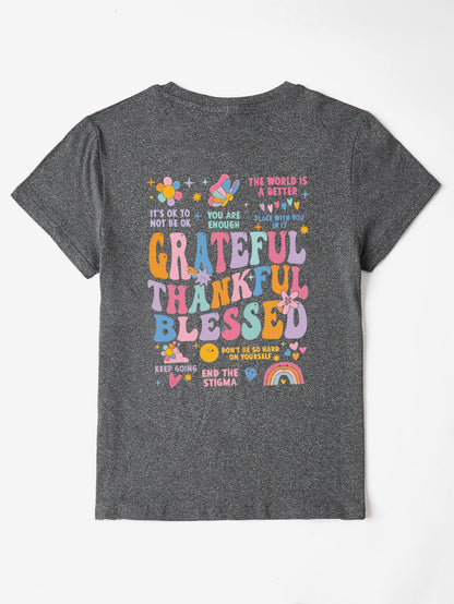 Grateful Thankful Graphic T Shirt